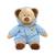 Мягкая игрушка TY Pluffies Медведь (коричневый) в голубой одежде, 25см