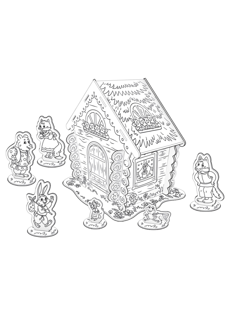 Раскраска 3D. Теремок