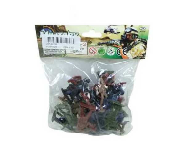 Солдатики Junfa пластмассовые, в пакете, 30 предметов, 14.5x17x3см