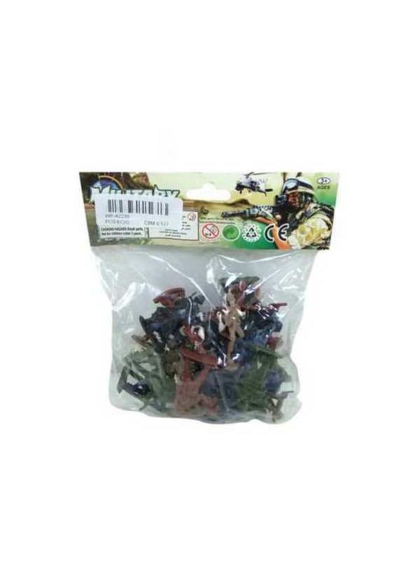 Солдатики Junfa пластмассовые, в пакете, 30 предметов, 14.5x17x3см