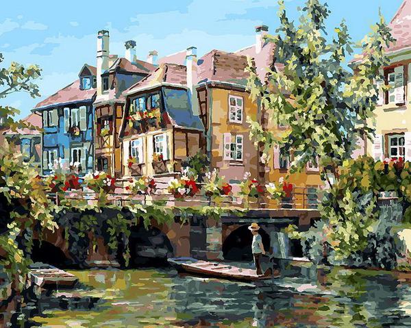 Набор для творчества Белоснежка картина по номерам на холсте Франция. Кольмар 40 на 50 см