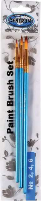 Кисти набор 3 штуки 2,4,6, высококачественный нейлон, конус