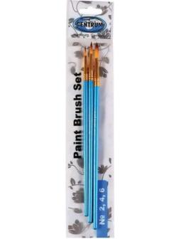 Кисти набор 3 штуки 2,4,6, высококачественный нейлон, конус