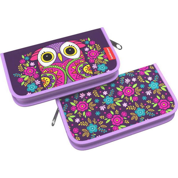 Пенал-книжка ErichKrause 110x205x25мм Flower Owl без наполнения