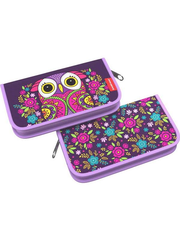 Пенал-книжка ErichKrause 110x205x25мм Flower Owl без наполнения