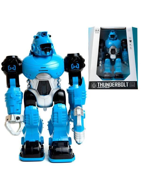 Робот Junfa THUNDERBOLT (цвет синий), со световыми и звуковыми эффектами , 24х12х30 см