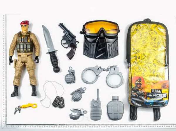 Игровой набор JUNFA военный в рюкзачке, 13 предметов