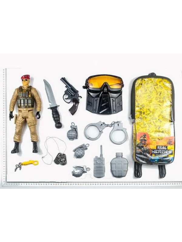 Игровой набор JUNFA военный в рюкзачке, 13 предметов