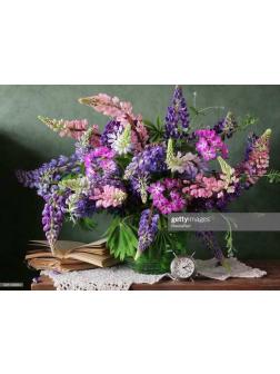 Холст с красками 40*50 см по номерам. ШИКАРНЫЙ БУКЕТ.