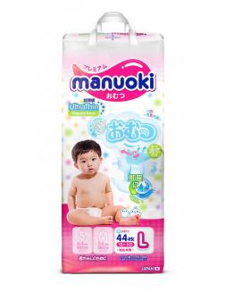 Подгузники MANUOKI Ultrathin L 9-14 кг 44 шт. (Ультратонкая серия)