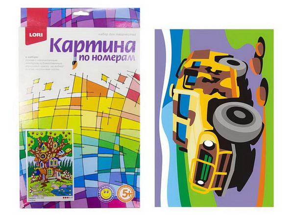 Набор для творчества LORI Картина по номерам для малышей Боевая машина