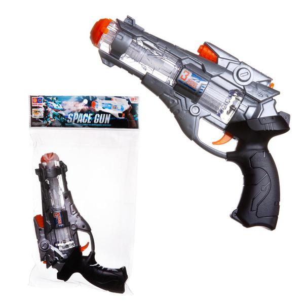 Бластер космический серебристый, со световыми и звуковыми эффектами 999S-12A / Junfa