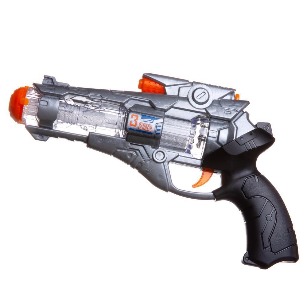 Бластер космический серебристый, со световыми и звуковыми эффектами 999S-12A / Junfa