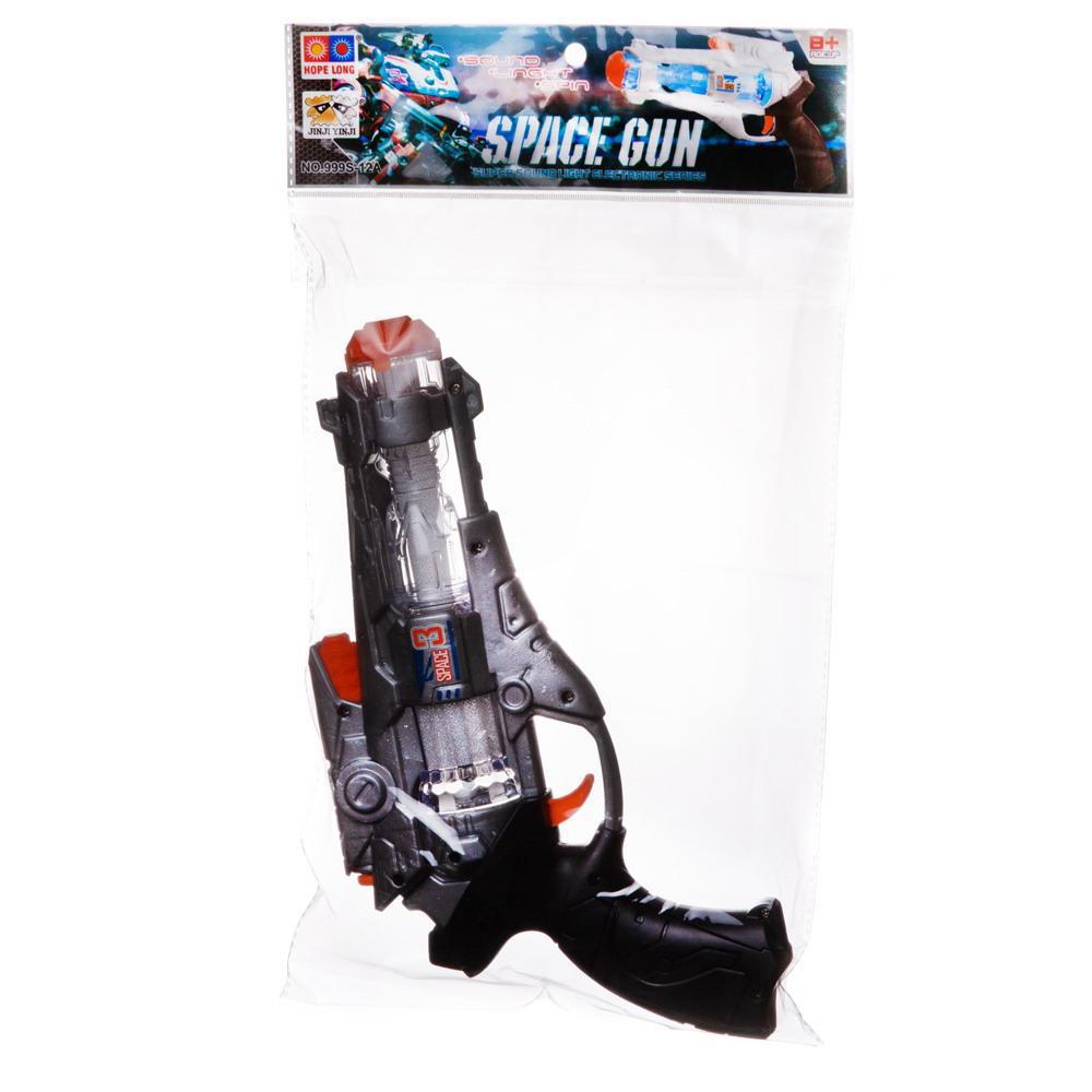 Бластер космический серебристый, со световыми и звуковыми эффектами 999S-12A / Junfa