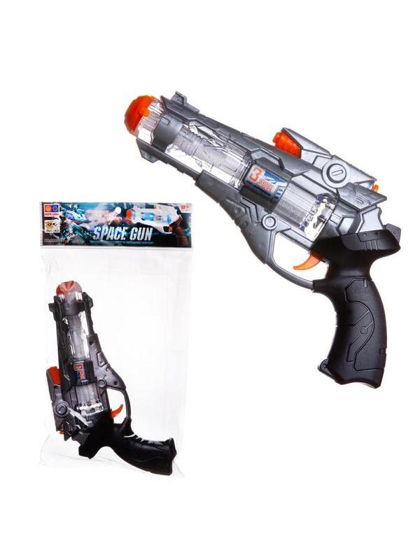 Бластер космический серебристый, со световыми и звуковыми эффектами 999S-12A / Junfa