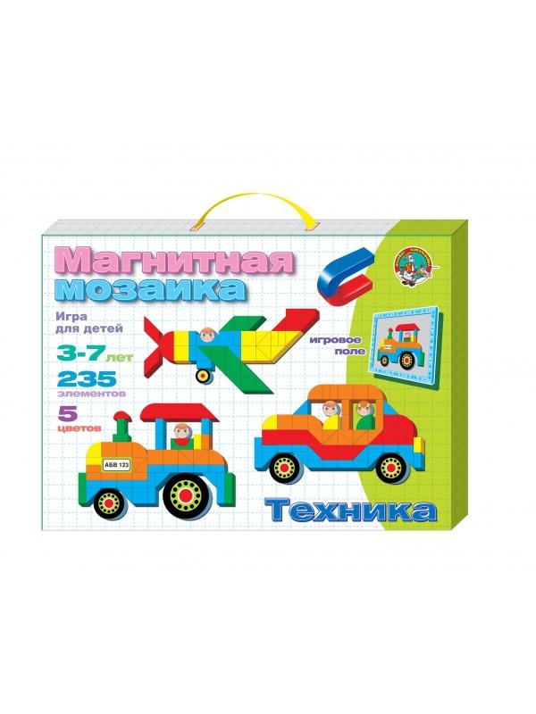 Мозаика магнитная. Техника (5 цветов, 220 магнитных фишек, 15 дополнительных элементов)