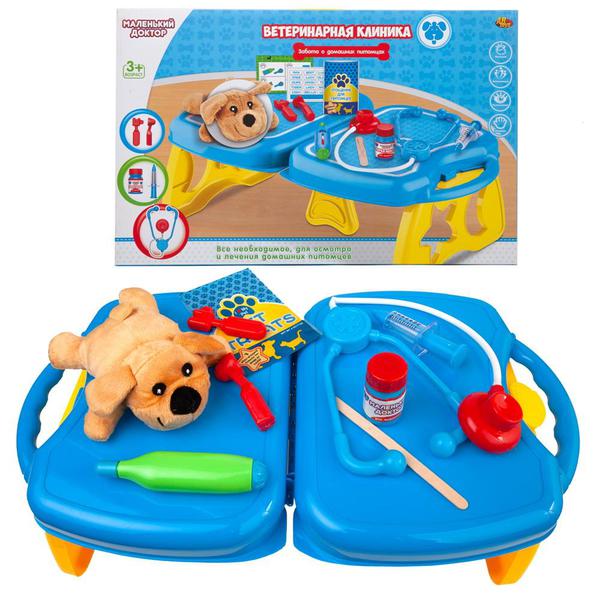 Игровой набор ABtoys Маленький доктор. Ветеринарная клиника с плюшевым питомцем, Кошечка