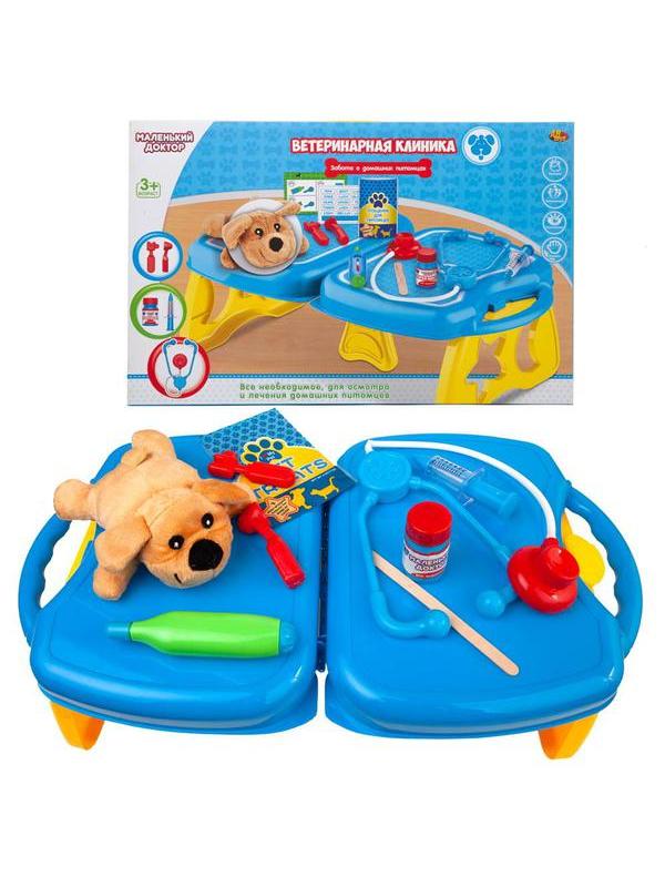 Игровой набор ABtoys Маленький доктор. Ветеринарная клиника с плюшевым питомцем, Кошечка