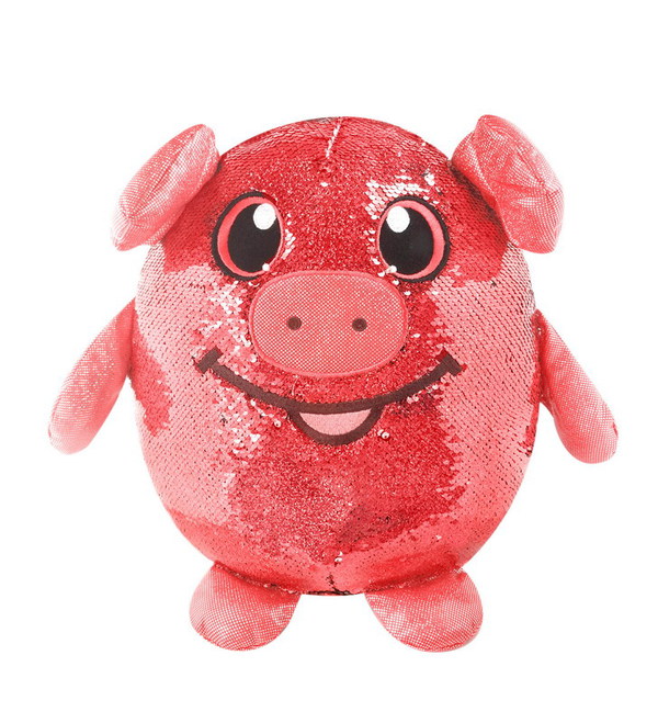 Shimmeez (Шиммиз), мягконабивная фигурка свинки в пайетках, 20 см, 9 шт в дисплее