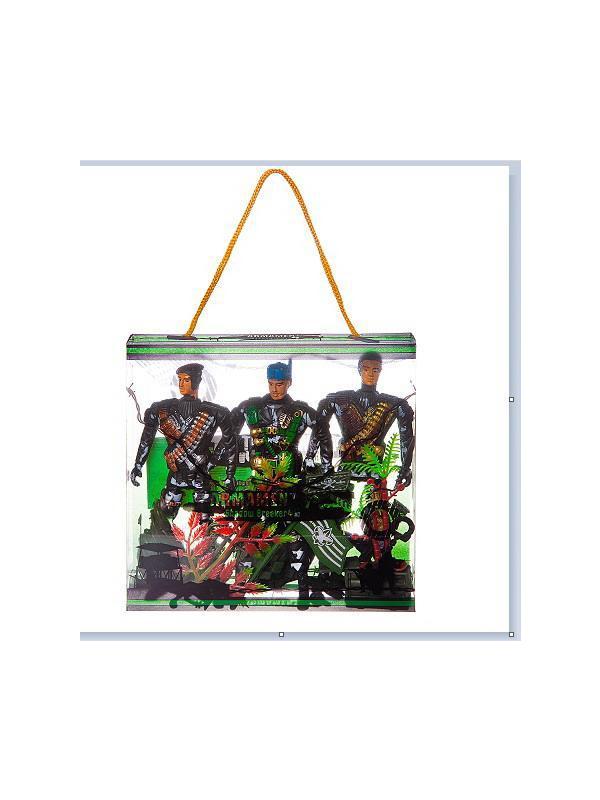 Набор игровой военный Junfa Три солдата, в прозрачной коробке