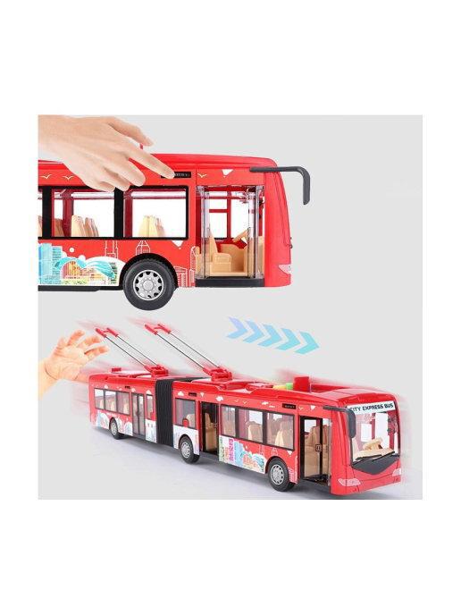 Троллейбус Junfa фрикционный, размер коробки 47х7,5х13