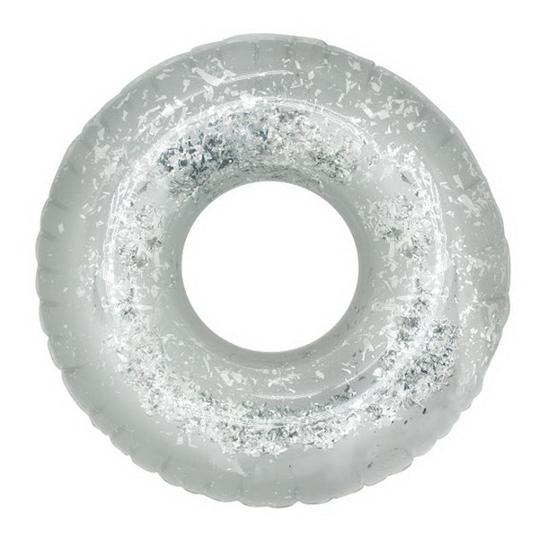 Круг надувной с глиттером, 2 цвета (серебряный/розовый) (109*32 см)