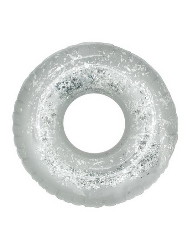 Круг надувной с глиттером, 2 цвета (серебряный/розовый) (109*32 см)