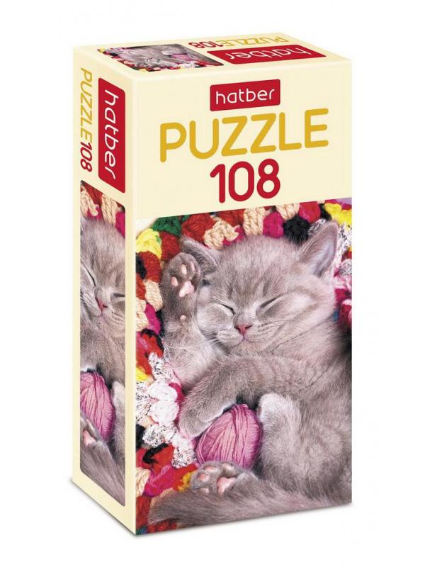 Пазл Hatber Котиков много не бывает,108 элементов, формат А4, 300Х210мм