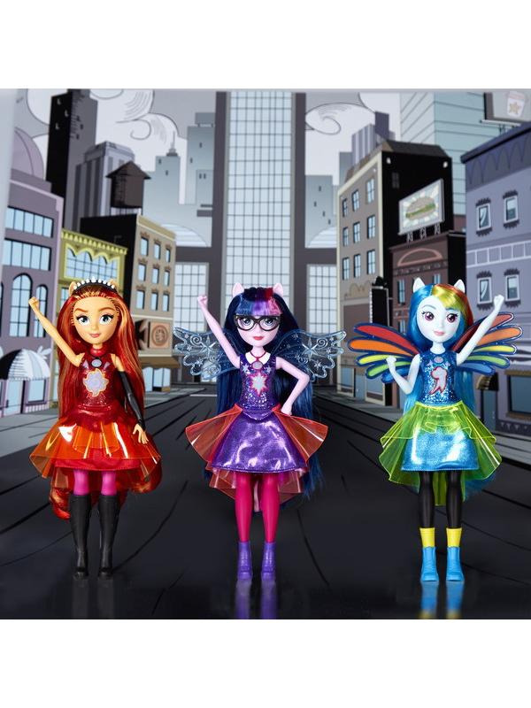 Кукла интерактивная Hasbro My Little Pony Equestria Girlsia Girls 3 вида Сансет Шиммер, Радуга Дэш