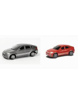 Машинка металлическая Uni-Fortune RMZ City 1:64 BMW X6, без механизмов, 2 цвета (красный, серый), 9 x 4.2 x 4 см, 36шт в дисплейной коробке
