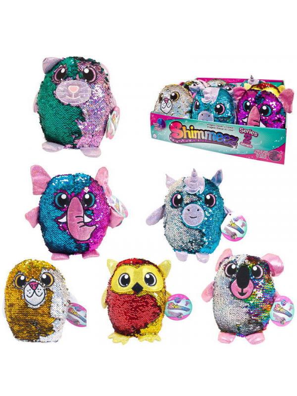 Мягкая игрушка Beverly Hills Teddy Bear Shimmeez (Шиммиз) серия2, плюшевые фигурки животных в пайетках, 20 см, 6 видов