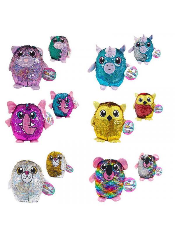 Мягкая игрушка Beverly Hills Teddy Bear Shimmeez (Шиммиз) серия2, плюшевые фигурки животных в пайетках, 20 см, 6 видов