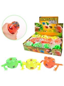 Игрушка-антистресс Junfa Dinosaur World Мялка Лягушка с разноцветными шариками