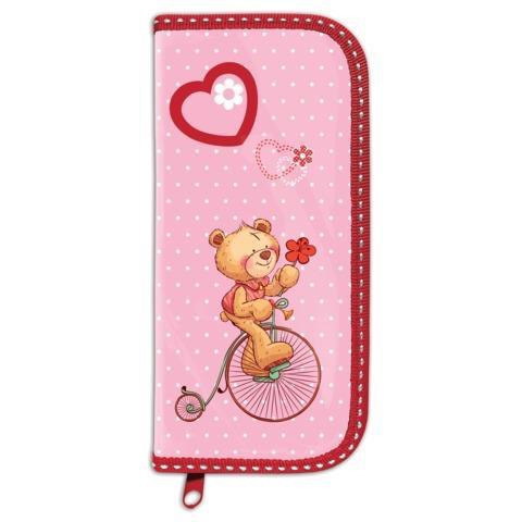 Пенал BRAUBERG, 1 отделение, для нач. школы, дев., ламин. картон, Мишка, 19*9 см,