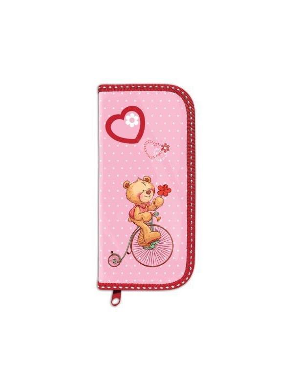 Пенал BRAUBERG, 1 отделение, для нач. школы, дев., ламин. картон, Мишка, 19*9 см,