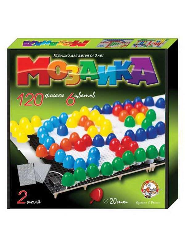 Мозаика d20 /6 цветов/ 120 шт/ два поля/ 280х280х40.