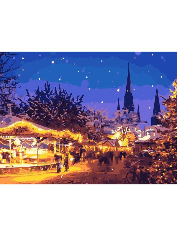 Набор для творчества LORI раскраска по номерам Ярмарка на Рождество 38*28.5 см