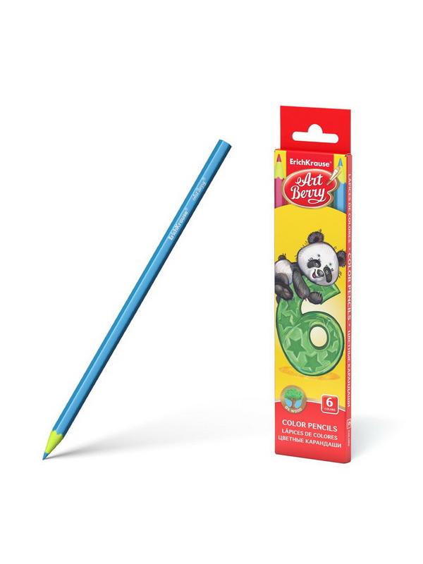 Карандаши цветные пластиковые шестигранные ArtBerry 6 цветов