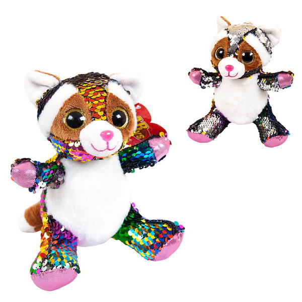 Енот с пайетками 15см игрушка мягкая