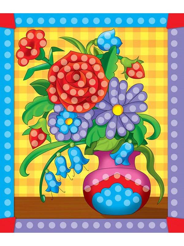 Набор для творчества Рыжий кот Алмазная мозаика КРАСИВЫЙ БУКЕТ, с подрамником с полным заполнением 10*15см