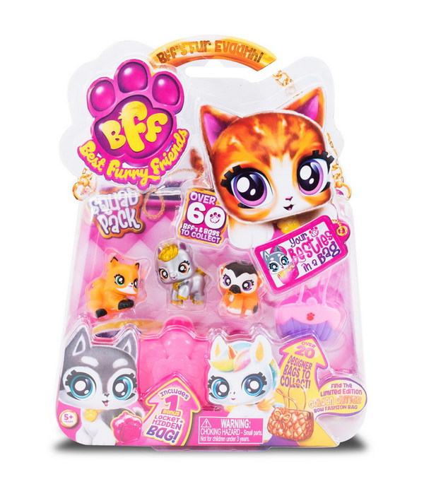 Best Furry Friends набор животных с аксессуарами, на блистере, 3 фигурки+ 1 сюрприз ассортимент A