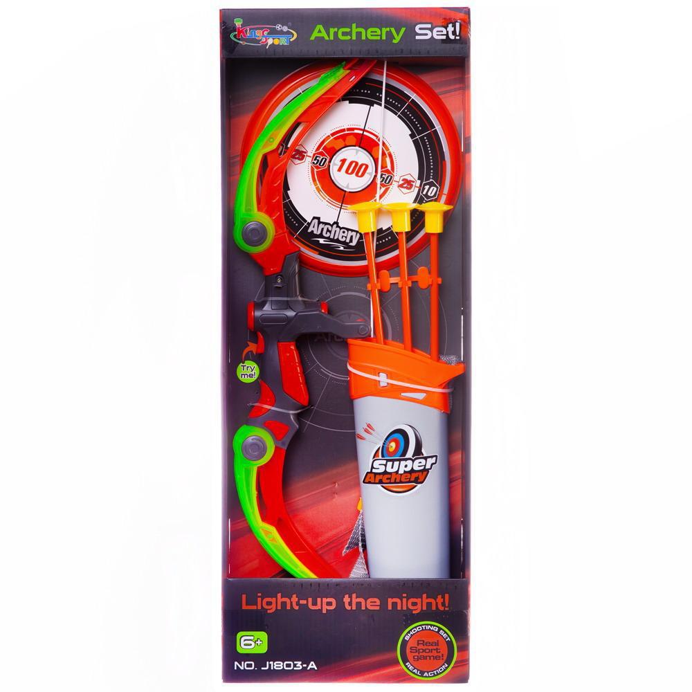 Игровой набор Лук с подсветкой со стрелами, колчаном и мишенью WG-A7576 / Junfa