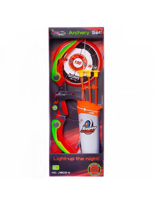 Игровой набор Лук с подсветкой со стрелами, колчаном и мишенью WG-A7576 / Junfa