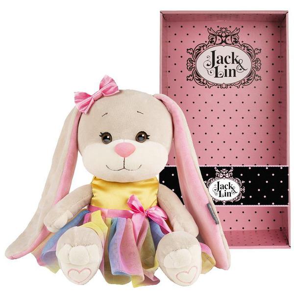 Мягкая игрушка Maxitoys Jack&Lin Зайка в Радужном Платье, 25 см, в Коробке