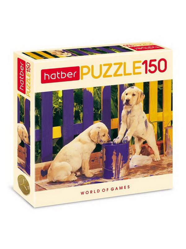 Пазл Hatber 150 элементов формат А4 330х220мм Любопытные щенки
