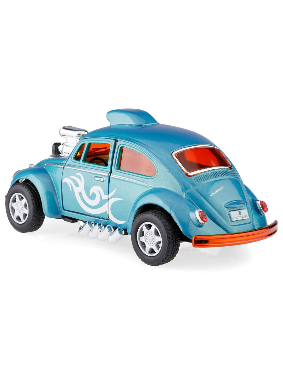 Металлическая машинка Kinsmart 1:32 «Volkswagen Beetle Custom Dragracer» KT5405D инерционная / Микс