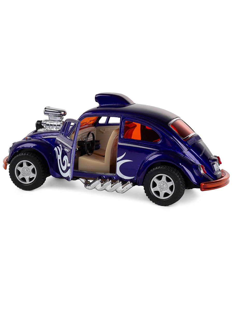 Металлическая машинка Kinsmart 1:32 «Volkswagen Beetle Custom Dragracer» KT5405D инерционная / Микс