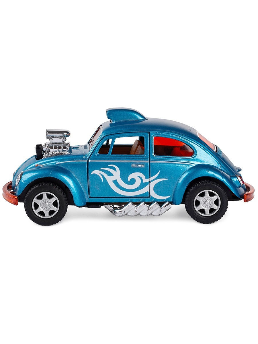 Металлическая машинка Kinsmart 1:32 «Volkswagen Beetle Custom Dragracer» KT5405D инерционная / Микс