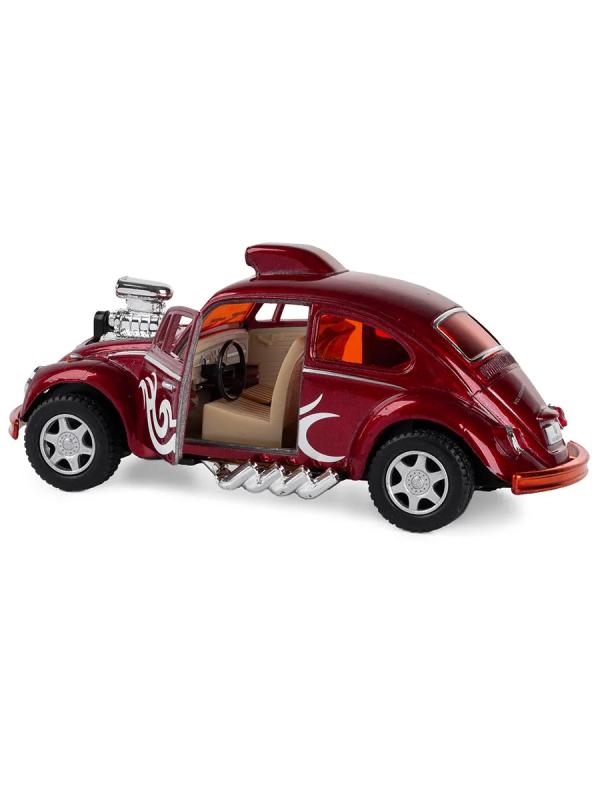 Металлическая машинка Kinsmart 1:32 «Volkswagen Beetle Custom Dragracer» KT5405D инерционная / Микс