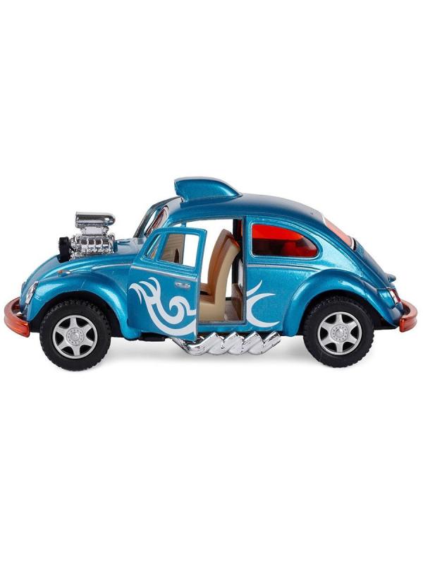 Металлическая машинка Kinsmart 1:32 «Volkswagen Beetle Custom Dragracer» KT5405D инерционная / Микс